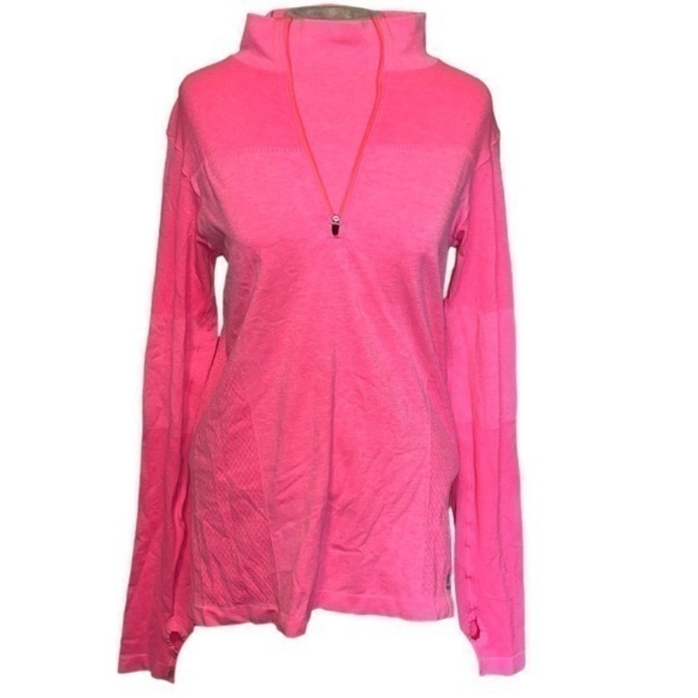 RBX long sleeve quarter zip pullover mock neck bright pink size large